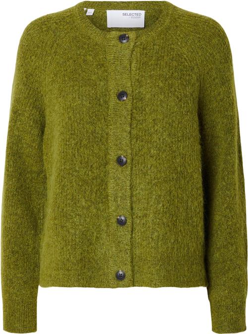 Se Selected Femme Slflulu LS Knit Short Cardigan B NO Kvinde Cardamom Seed/melange Cardigans Str M - hos Magasin ved Magasin