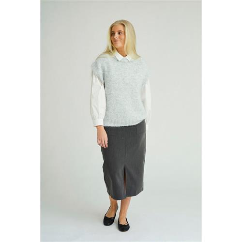 A-VIEW Patrisia Knit Vest Kvinde Light Grey Melange Sweaters Str M - hos Magasin