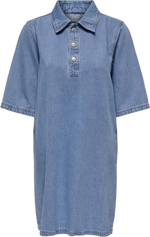 ONLY Onlgry S/S Dress DNM AZG Kvinde Light Blue Denim Korte Kjoler Regular Fit Str L - Bomuld hos Magasin