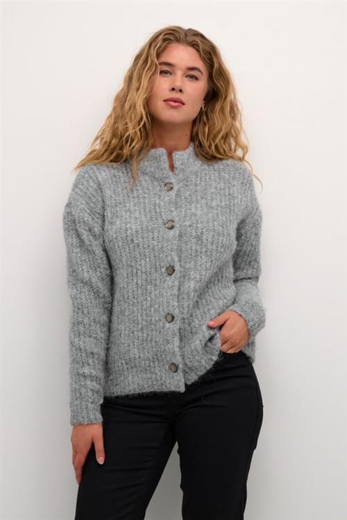 Se Kaffe Kaane Knit Cardigan Kvinde Grey Melange Cardigans Str S - hos Magasin ved Magasin