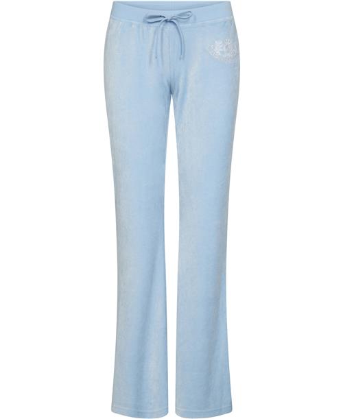 Juicy Couture Heritage DOG Crest Kaisa Trackpant Kvinde Powder Blue Sweatpants Str L - Bambus hos Magasin