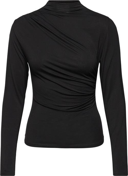 Se Rosemunde Long Sleeve Turtle Neck Tshirt Kvinde Sort Langærmede Bluser Str XS - hos Magasin ved Magasin