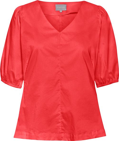 Se Culture Cuantoinett SS Blouse Kvinde Fiery Red Kortærmede Bluser Str XS - hos Magasin ved Magasin