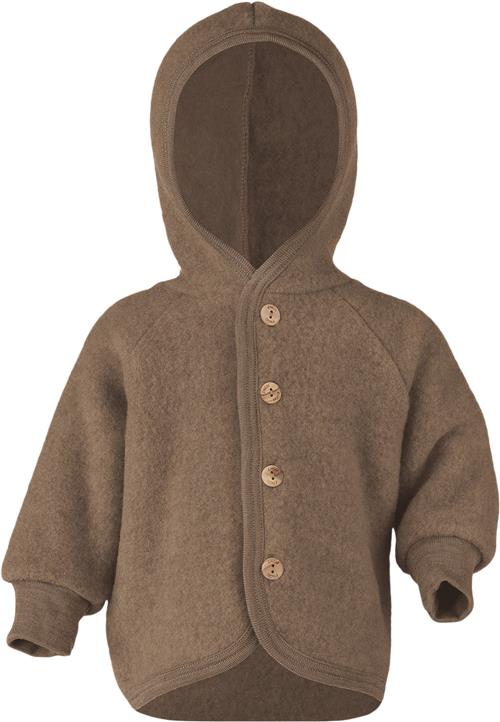 Se Engel Natur Hooded Jacket, With Wooden Buttons, IVN Best Str 86-92 - Valnød Bluser & Cardigans I Uld hos Magasin ved Magasin