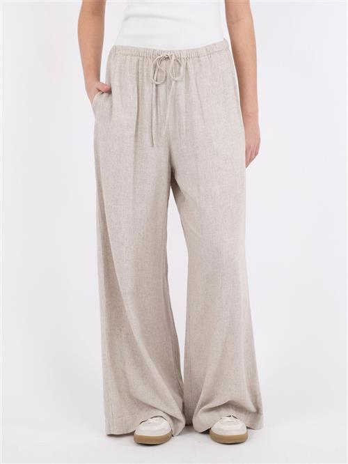 Neo Noir Lissabon Soft Linen Pants Kvinde Sand Bukser Med Brede Ben Str 40 - hos Magasin