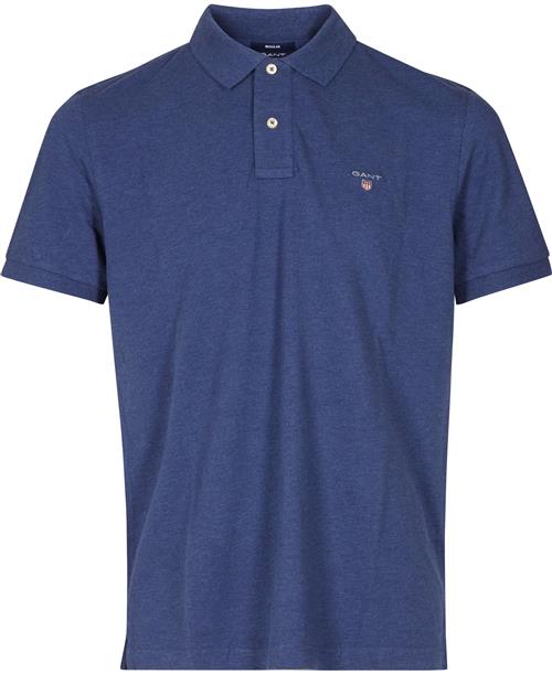 Gant Original Pique SS Rugger Mand Marine Melange Kortærmede Poloer Str L - hos Magasin