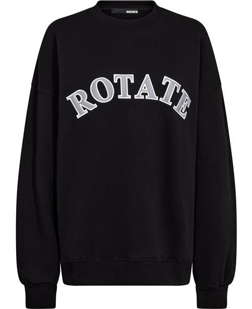 Se ROTATE Birger Christensen Sweat Logo Crewneck Kvinde Black Sweatshirts Str S - hos Magasin ved Magasin