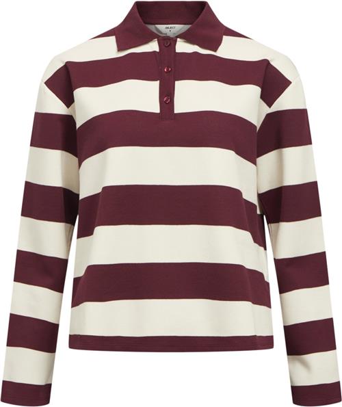 Se Object Objmillie L/S LO Polo E AW Fair 24 Kvinde Cabernet/white Toppe Str L - hos Magasin ved Magasin