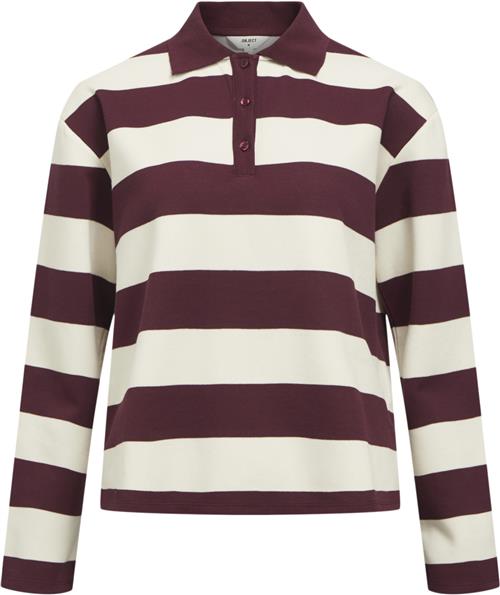 Se Object Objmillie L/S LO Polo E AW Fair 24 Kvinde Cabernet/white Toppe Str M - hos Magasin ved Magasin