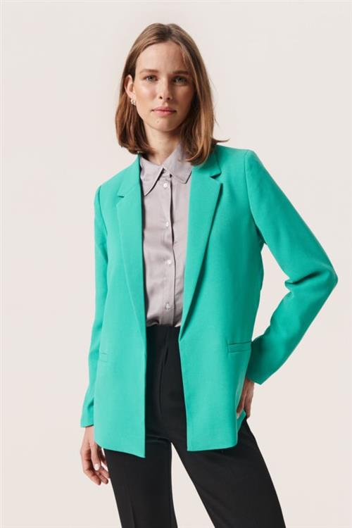 Soaked in Luxury Slshirley Blazer LS Kvinde Sea Green Blazere Casual Fit Str XS - hos Magasin