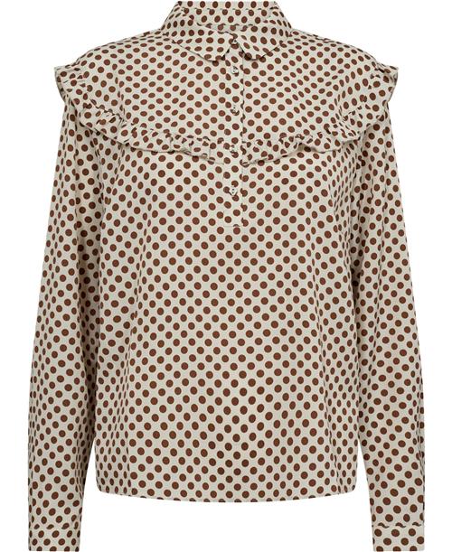 Magasin du Nord Collection Magasin Alexia 2 GRS Kvinde Brown Dot Langærmede Bluser Str XL