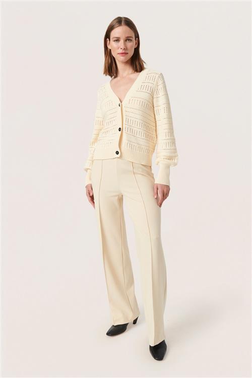 Soaked in Luxury Slbea Pants Kvinde Sandshell Bukser Med Brede Ben Straight Fit Str S - hos Magasin