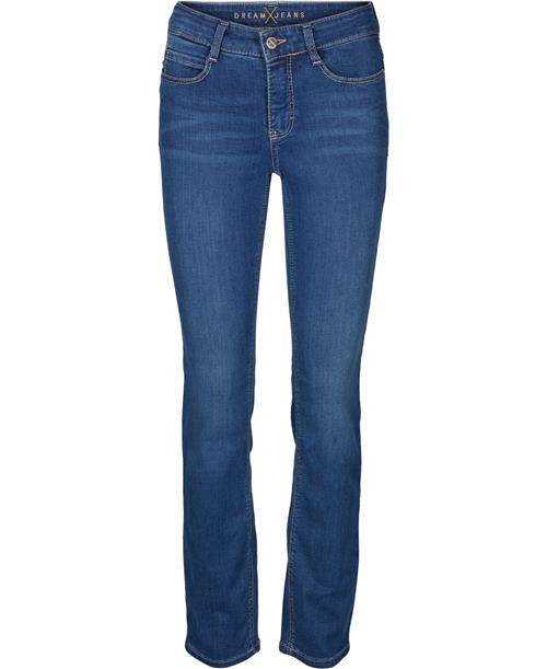 MAC Jeans Dream Kvinde Mid Blue Authentic Wash Straight Jeans Str W42 / L30 - Denim hos Magasin