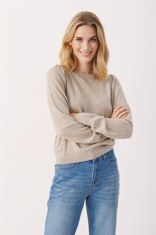 Part Two Evinaspw PU 90 Wool, 10 Cashmere Kvinde Cobblestone Melange Sweaters Relaxed Fit Str XL Cashmere - hos Magasin