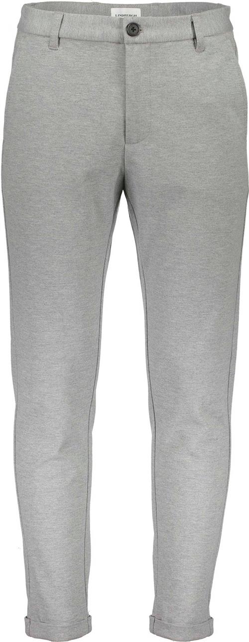 Se Lindbergh Cropped Bukser m. Stretch Mand Lt. Grey Chinos Str L - hos Magasin ved Magasin