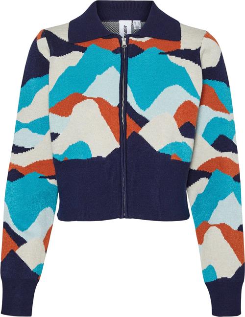 Something New Snlorry LS Jacquard Knit Cardigan Kvinde Navy Blazer/lorry Cardigans Str XL - hos Magasin