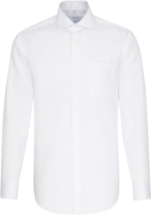 Seidensticker Business Shirt Regular fit Long Sleeve Kentcollar Uni Mand White Langærmede Skjorter Str 43 - hos Magasin