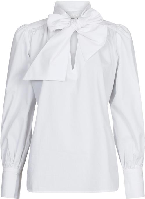 Se Neo Noir Jaz Bow C Poplin Blouse Kvinde White Langærmede Bluser Str 38 - hos Magasin ved Magasin