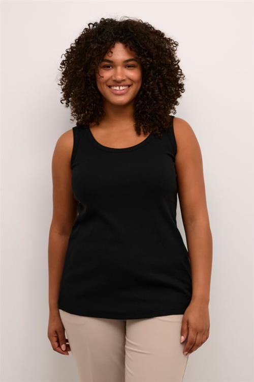 Kaffe Curve Kccarina Tank Top Kvinde Black Deep Tanktoppe Str XL - hos Magasin