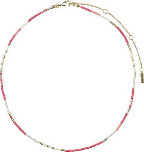 Pilgrim Alison Necklace Pink, Goldplated one size - Perlehalskæder hos Magasin