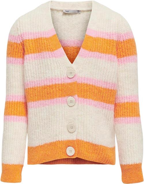 ONLY Kogethel L/S Cardigan KNT Kvinde Birch/apricot/begonia Pink Toppe Regular Fit Str 122/128 - Denim hos Magasin