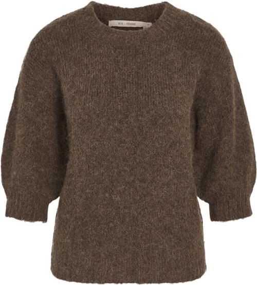 Se Rue de Femme ¤ Jaya Knit RdF ¤ Kvinde Bitter Chocolate Kortærmet Strik Str S - hos Magasin ved Magasin