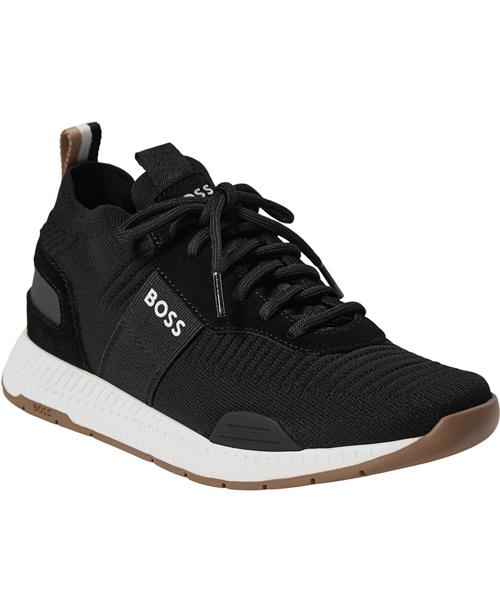 BOSS Titanium_Runn_Knst_N Mand Charcoal Sneakers Str 43 - hos Magasin