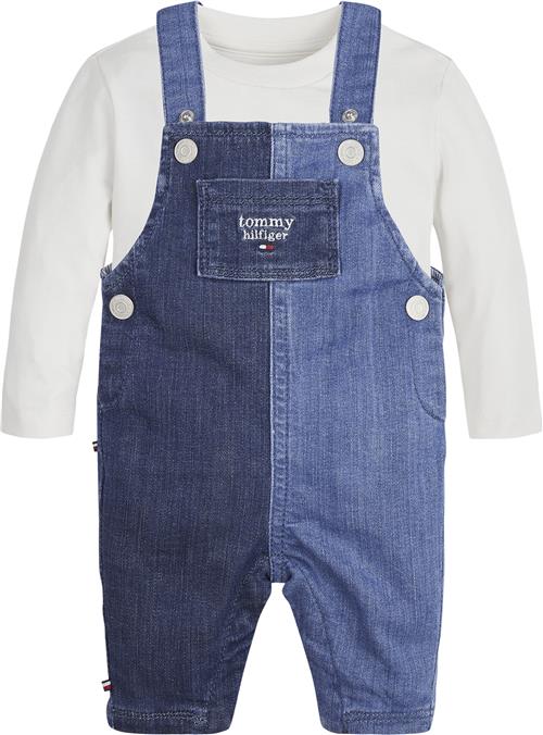 Tommy Hilfiger Baby Dungaree SET Str 3 mdr / 62 cm - Ivory Petal Buksedragter hos Magasin