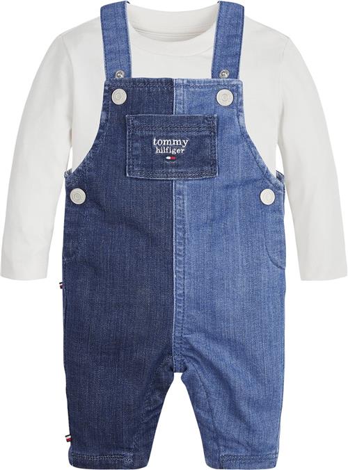 Tommy Hilfiger Baby Dungaree SET Str 12 mdr / 80 cm - Ivory Petal Buksedragter hos Magasin