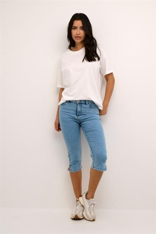 Kaffe Kavicky Capri Jeans Kvinde Light Blue Washed Denim Skinny Jeans Str 40 - Denim hos Magasin