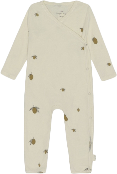 Konges Sløjd Newborn Onesie Gots Str 0-1M - Lemon Heldragter hos Magasin