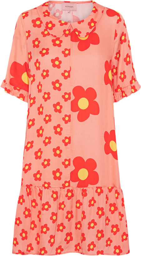 HUNKØN Dawn Dress Kvinde Red Daisy Midi Kjoler Str S - hos Magasin