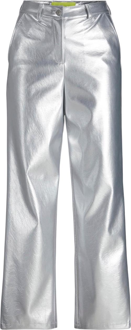 Se JJXX Jxmary HW Faux Leather Pants FL NOO Kvinde Silver Læderbukser Str L - hos Magasin ved Magasin