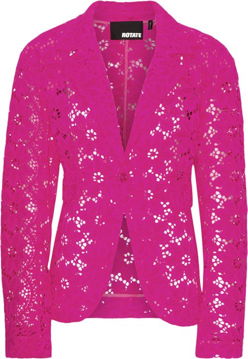 ROTATE Birger Christensen Lace Figure Fitted Blazer Kvinde Pink Glo Blazere Str 38 - hos Magasin