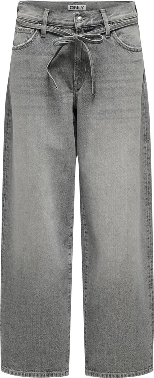 ONLY Onlgianna MW Straight Jeans Dot757 Kvinde Medium Grey Denim Wide Jeans Str "26/""32" - hos Magasin