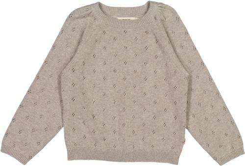 Wheat Strik Pullover Mira Str 3 år / 98 cm - Warm Grey Melange Strik Bomuld hos Magasin