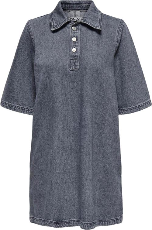 ONLY Onlgry S/S Dress DNM AZG Kvinde Grey Denim Korte Kjoler Regular Fit Str XS - Bomuld hos Magasin