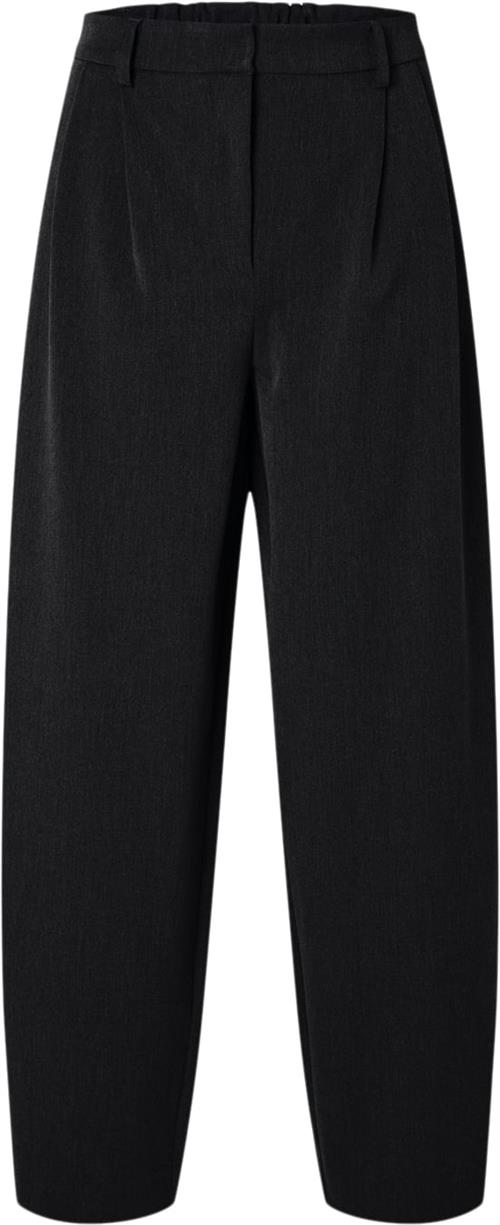 Se Selected Femme Slfpiya HW Barrel Pant Kvinde Sort Bukser Med Brede Ben Str 42 - hos Magasin ved Magasin