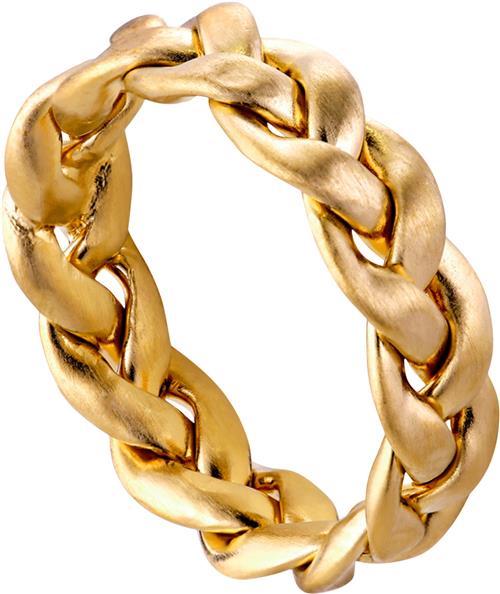 Se Jane Kønig Big Braided Ring, Goldplated Sterling Silver - 46 48 - Ringe hos Magasin ved Magasin