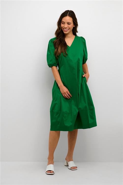 Culture Cuantoinett SS Dress Kvinde Jolly Green Midi Kjoler Str S - hos Magasin