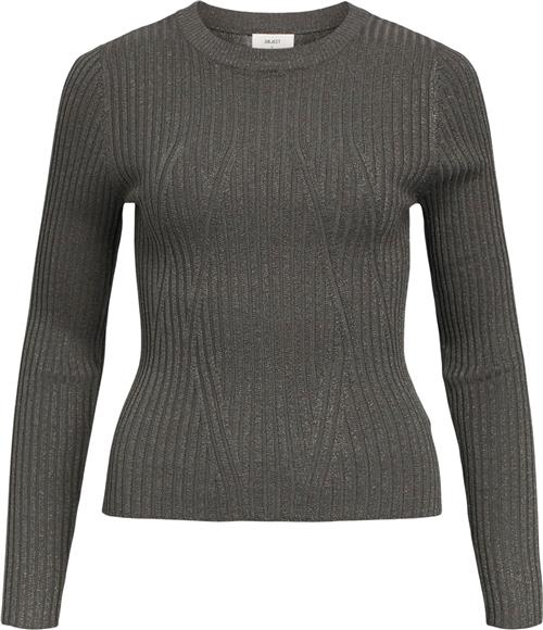 Se Object Objrike L/S Knit Pullover 129 Kvinde Magnet/w. Magnet Lurex Sweaters Str S - hos Magasin ved Magasin