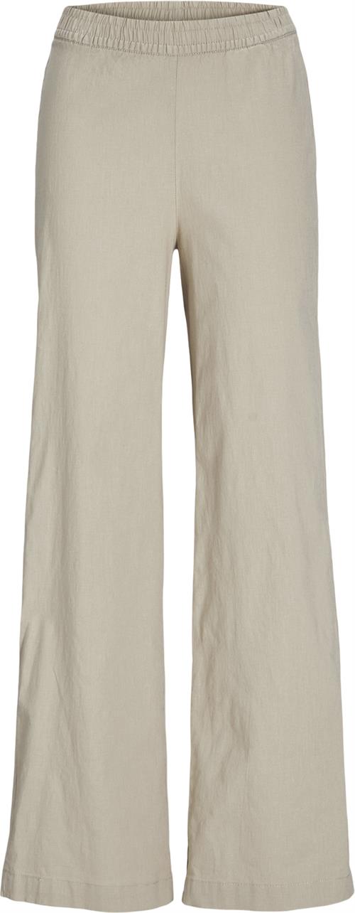 Se JJXX Jxpoppy Linen HW Pant PNT Kvinde Feather Gray Hørbukser Regular Fit Str XS - hos Magasin ved Magasin