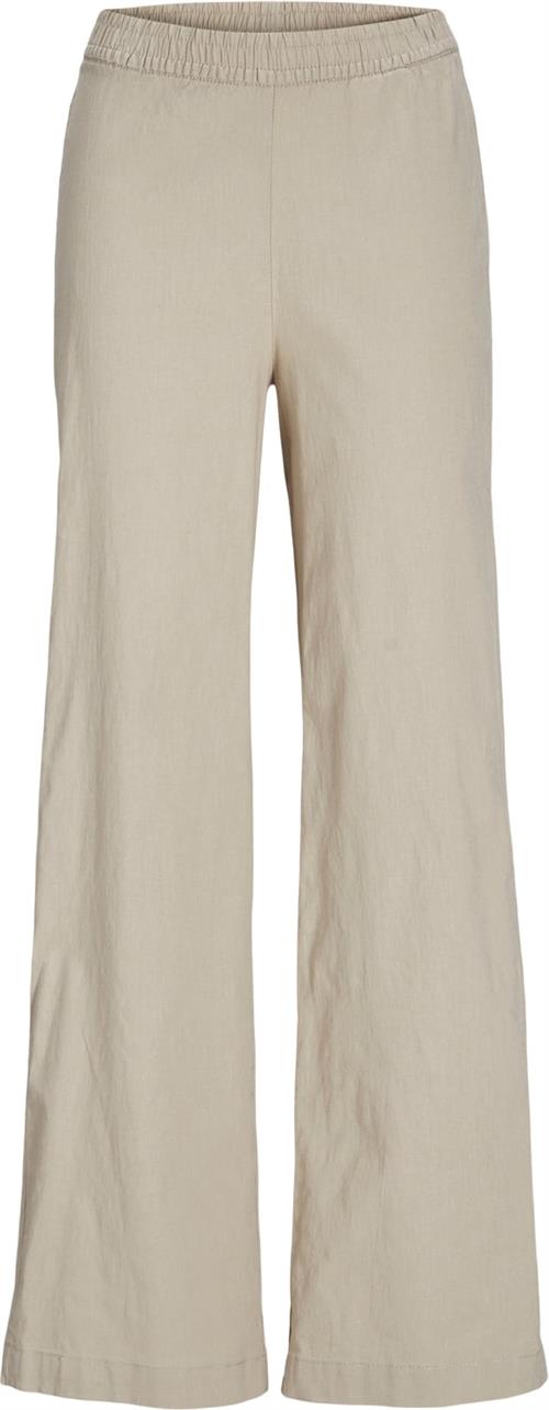 JJXX Jxpoppy Linen HW Pant PNT Kvinde Feather Gray Hørbukser Regular Fit Str M - hos Magasin