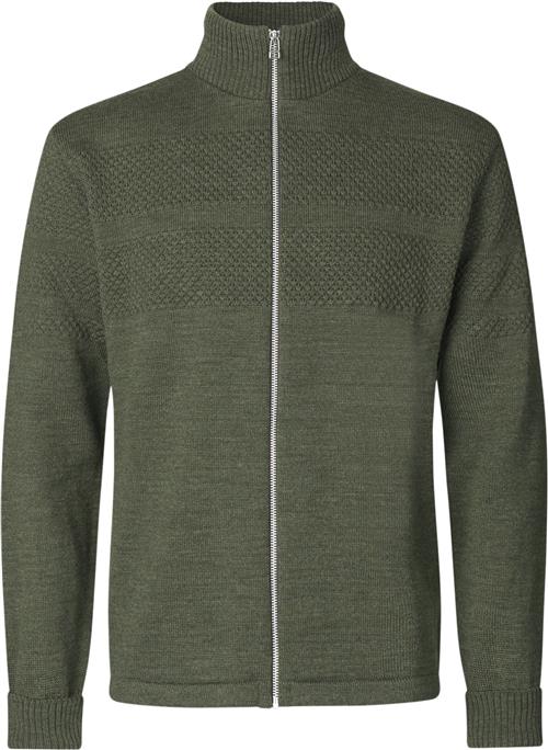 Se Mads Nørgaard - Copenhagen Wool Klemens Zip Knit Mand Tarmac Sweaters Str XXXXL - Uld hos Magasin ved Magasin