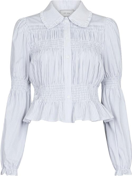 Neo Noir Kella Stripe Smock Shirt Kvinde Hvid Langærmede Bluser Str 44 - hos Magasin