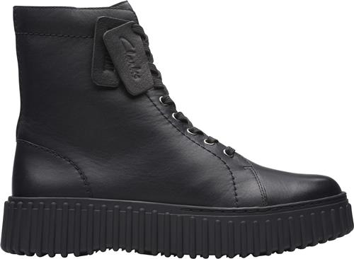 Clarks Originals Torhill Rise D Kvinde Black Leather Snørestøvler Str 41 - hos Magasin