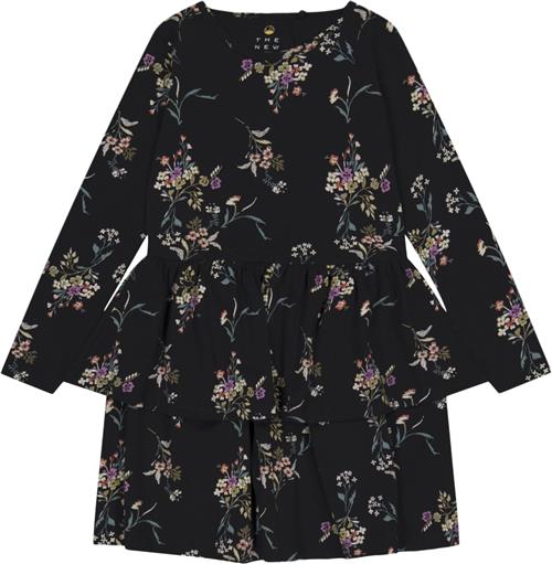 The New Tniris L_S Dress Str 158-164 cm/13-14 år - Black Beauty Flow Kjoler Bomuld hos Magasin