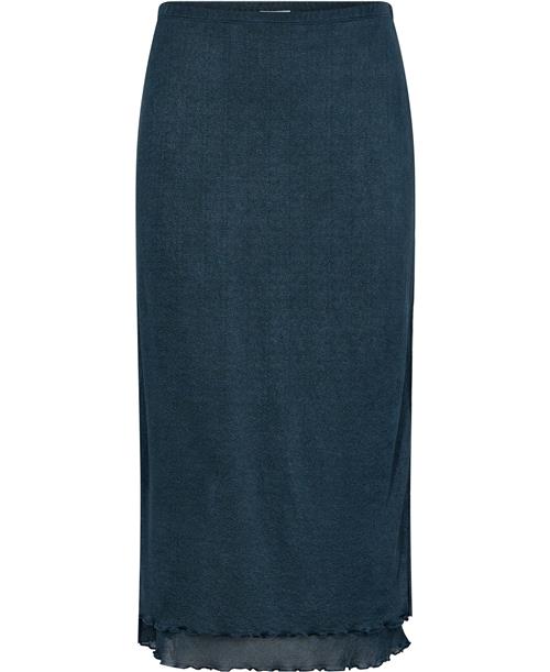 Filippa K Layered Frill Crepe Skirt Kvinde Dawn Blue Midi Nederdele Str XS - hos Magasin