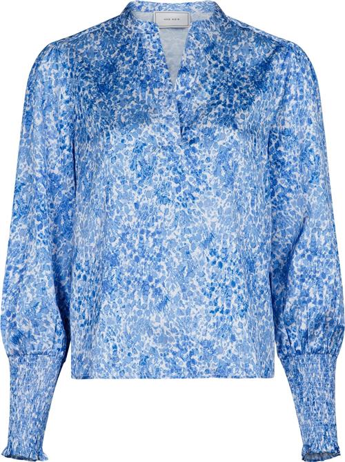 Neo Noir Landa Blooming Dot Blouse Kvinde Blue Langærmede Bluser Str 44 - hos Magasin