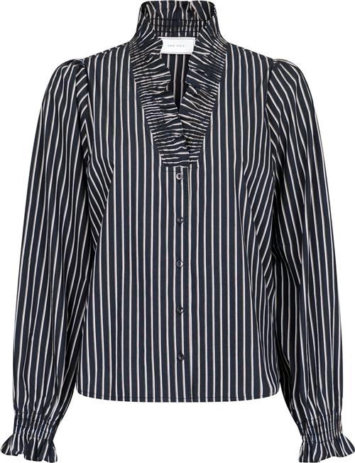 Neo Noir Brielle Tone Stripe Shirt Kvinde Sort Langærmede Bluser Str 40 - hos Magasin